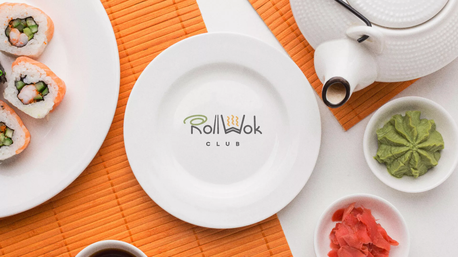Разработка логотипа и фирменного стиля суши-бара «Roll Wok Club» в Моздоке
